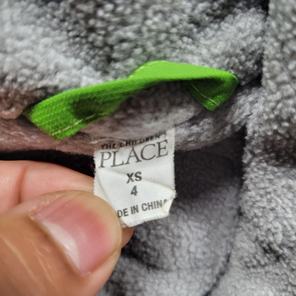 The Childrens Place Jacket‎ Boys XS 4 Gray Green Hooded Puffer Coat Snow Winter